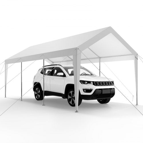 Carport, 3 x 6 meter, kraftigt, bärbart, bilskyddstält, vitt
