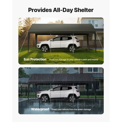 Carport/Zelt für Auto, 3 x 6 Meter, stabil, tragbar, grau