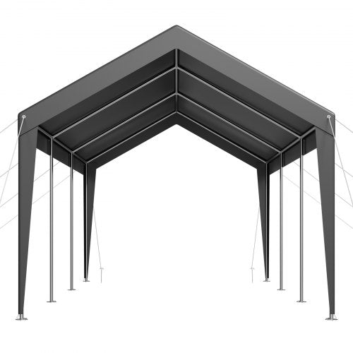 Carport/Zelt für Auto, 3 x 6 Meter, stabil, tragbar, grau