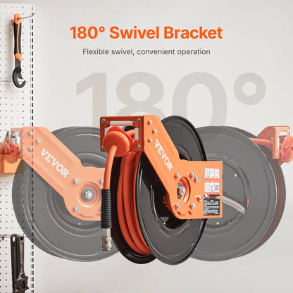 Einziehbarer Luftschlauchaufroller 3/8 Zoll x 50 Fuß Hybrid-Luftschlauchaufroller, max. 300 PSI