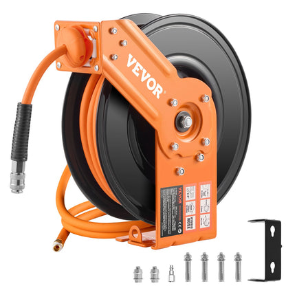 Einziehbarer Luftschlauchaufroller 3/8 Zoll x 50 Fuß Hybrid-Luftschlauchaufroller, max. 300 PSI