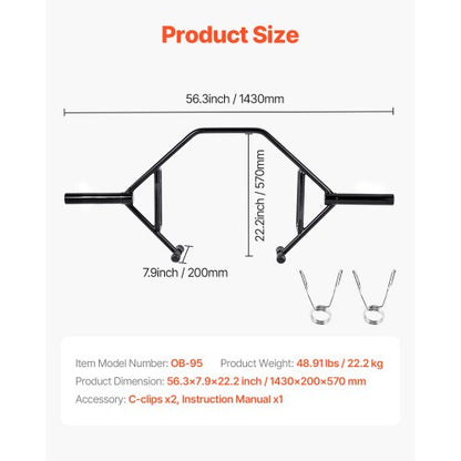 Trap Bar Hex Bar Squat Shrug Langhantel Gewichtheben Offener Rahmen 50 mm | EU