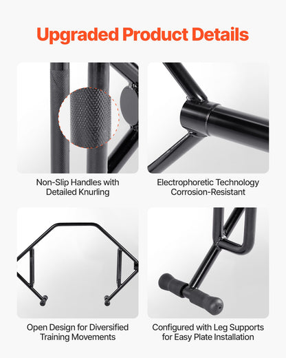 Trap Bar Hex Bar, Open-Ended Frame Hex Barbell, 2-Inch 800 LBS Capacity Shrug Bars with Knurled Grips, Weightlifting and Strength Training Equipment, Home Gym for Squats Deadlifts Shoulder Press
