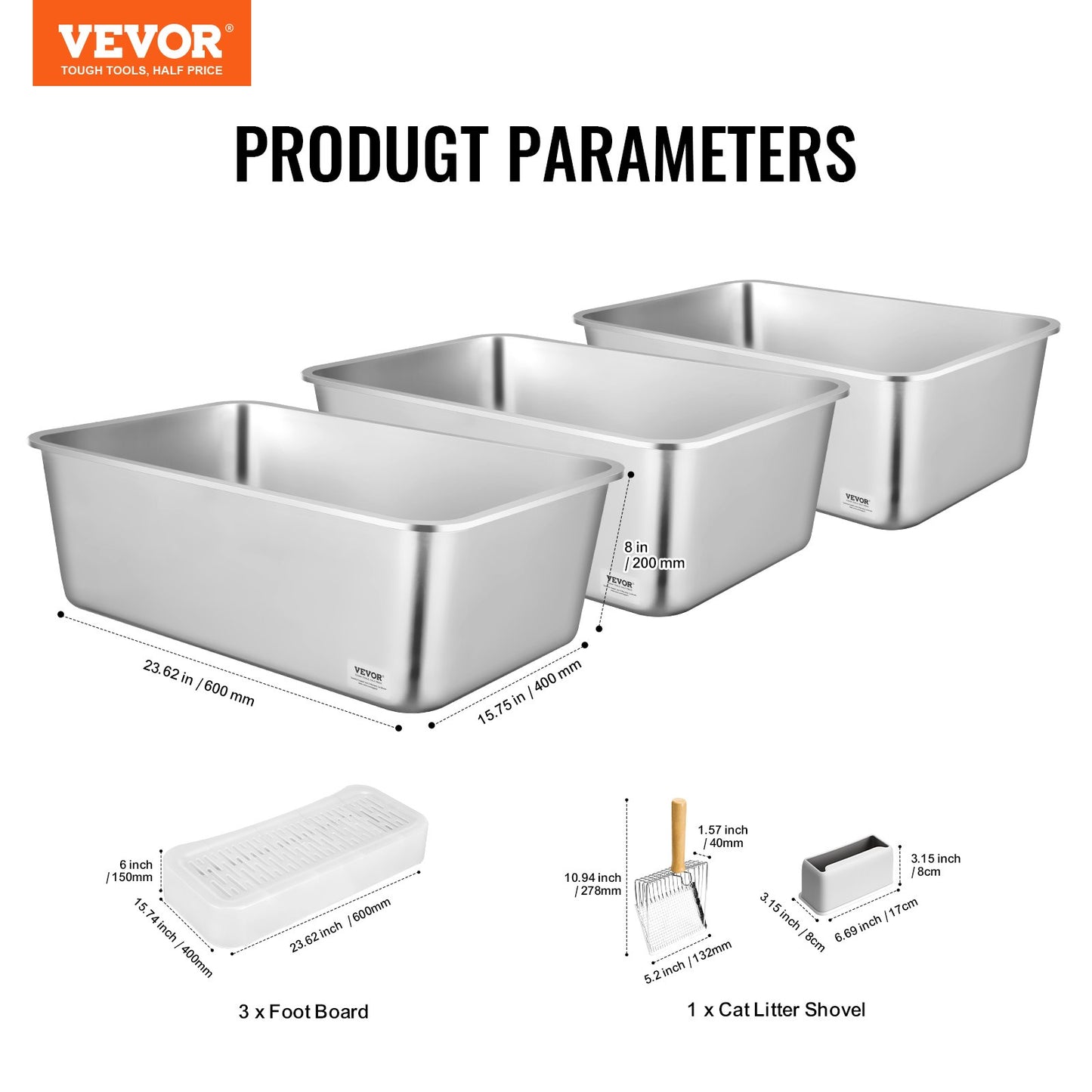 8 Zoll tiefe Katzentoilette Geruchsfreie Katzentoilette mit filterndem Fußteil