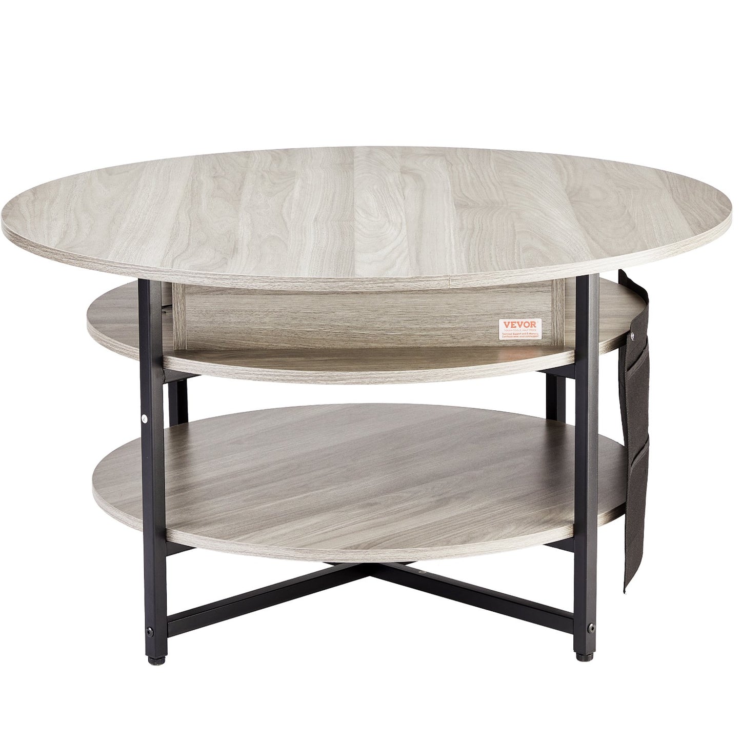 Lift Top Couchtisch 35,3" Runder Couchtisch für Wohnzimmer Weiß