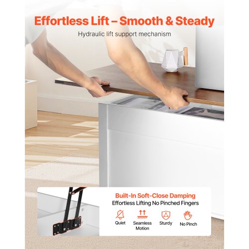 1200 mm lyftbart soffbord i lantlig stil, rustikt mittbord med ladugårdsdörr och dolt förvaringsfack, modern rektangulär lyftbar bordsskiva för vardagsrum, kontor, hem, enkel montering, vit |  EU