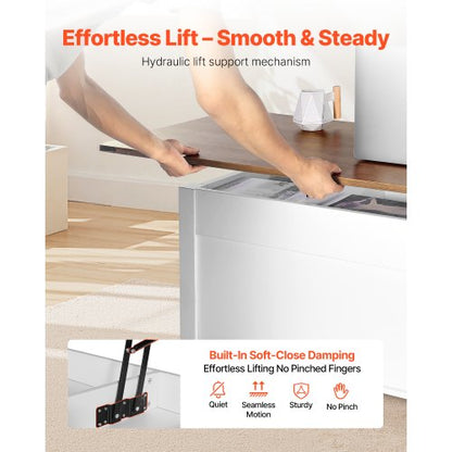 1200 mm lyftbart soffbord i lantlig stil, rustikt mittbord med ladugårdsdörr och dolt förvaringsfack, modern rektangulär lyftbar bordsskiva för vardagsrum, kontor, hem, enkel montering, vit |  EU