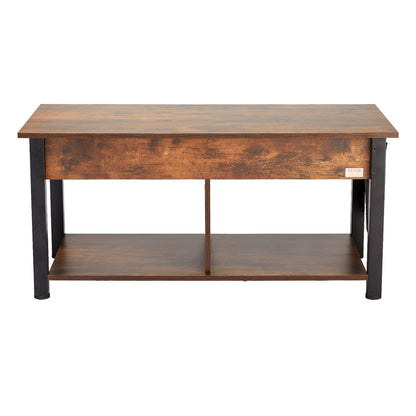 Lift Top Couchtisch 41,7" Rechteckiger Couchtisch für Wohnzimmer Braun