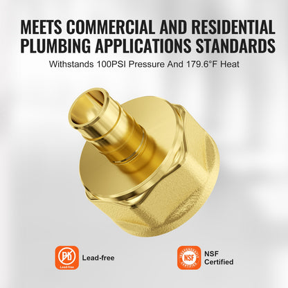 Pipe Fittings, 3/4" 12PCS Brass Pipe Fittings, Clamp-style 3/4 NPT Pipe Connector Brass Air Fittings, Heavy Duty Plumbing Fittings NPT Adapter for Heating/Shower Systems, Water Pipes