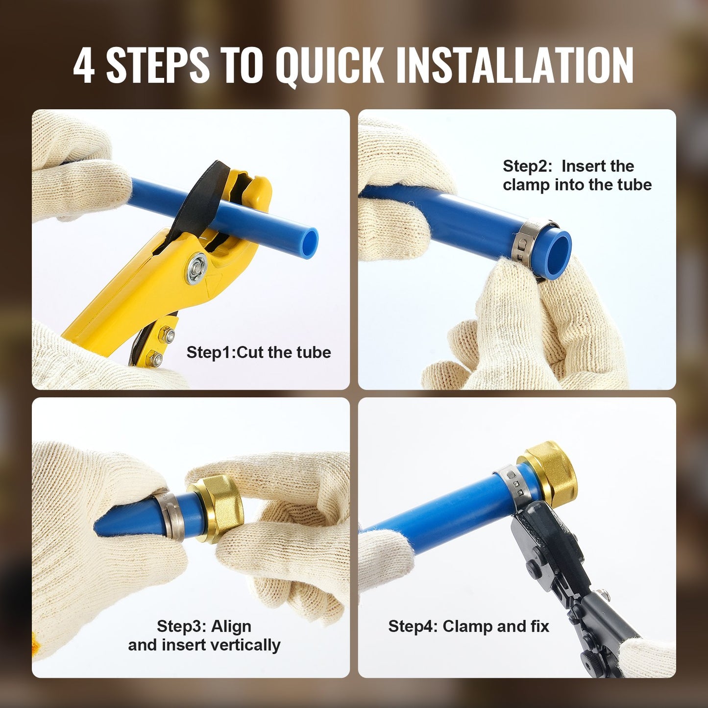 Pipe Fittings, 1/2" 20PCS Brass Pipe Fittings, Clamp-style 1/2 NPT Internal Thread Pipe Connector Brass Air Fittings, Heavy Duty Plumbing Fittings NPT Adapter for Heating/Shower Systems, Water Pipes