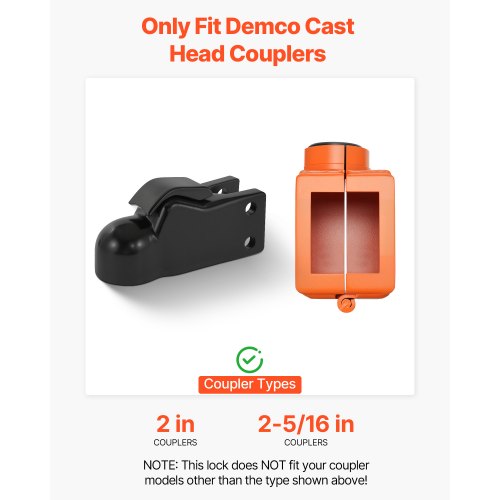 Collar Coupler Lock Fits 2 &amp; 2-5/16-inch Couplers Towbar Lock | EU