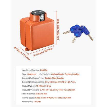 Collar Coupler Lock Fits 2 &amp; 2-5/16-inch Couplers Towbar Lock | EU