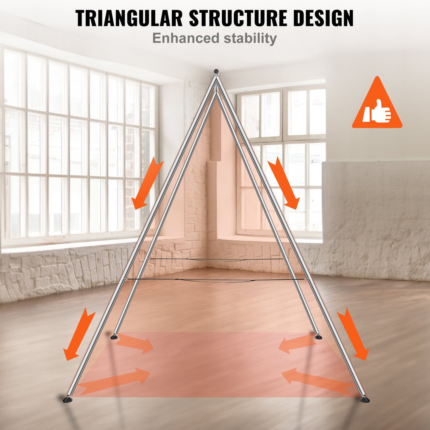 Aerial Yoga Frame, 9.67 ft Height Yoga Swing Stand, Max 551.15 lbs Load Chrome-Plated Steel Pipe Inversion Yoga Swing Stand Yoga Rig Yoga Sling Inversion Equipment for Indoor Outdoor Aerial Yoga