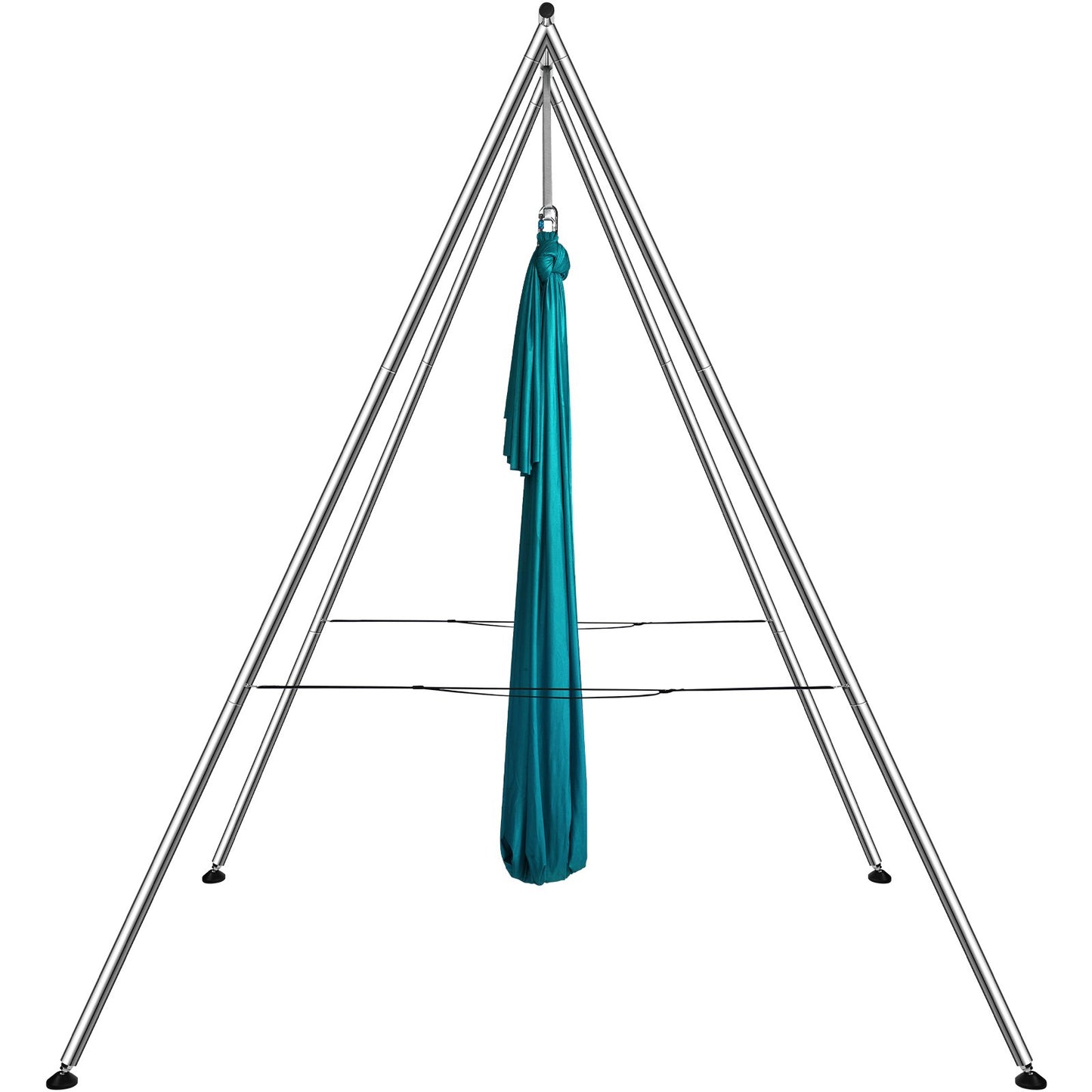 Aerial Yoga Rahmen &amp; Yoga Hängematte, 3 m Höhe Professioneller Yoga Schaukelständer Kommt mit 5,8 m Aerial Hängematte, Max 250 kg Tragkraft Yoga Rig für Indoor Outdoor Aerial Yoga, Grün