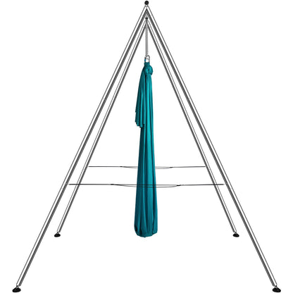 Aerial Yoga Rahmen &amp; Yoga Hängematte, 3 m Höhe Professioneller Yoga Schaukelständer Kommt mit 5,8 m Aerial Hängematte, Max 250 kg Tragkraft Yoga Rig für Indoor Outdoor Aerial Yoga, Grün