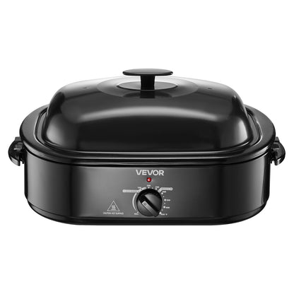 Roaster Oven, 18QT Fast-Cooking Turkey Roaster, 150-450℉ Adjustable Temperature Turkey Oven with Self-Basting Lid, Removable Pan and Rack, Defrost & Warm Function, Electric Roasting Pan for Home