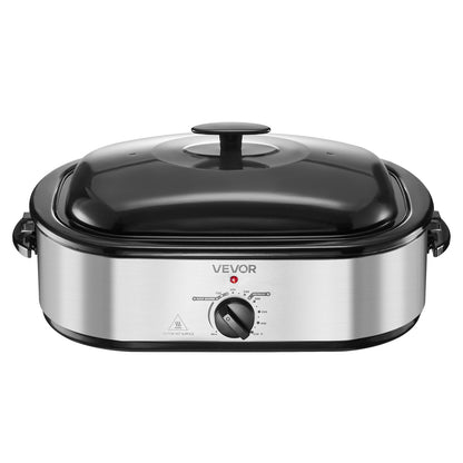 Roaster Oven, 14QT Fast-Cooking Turkey Roaster, 150-450℉ Adjustable Temperature Electric Roasting Pan with Self-Basting Lid, Roasting Lift-Out Rack, Defrost & Warm Function, Fits 18lb Turkey