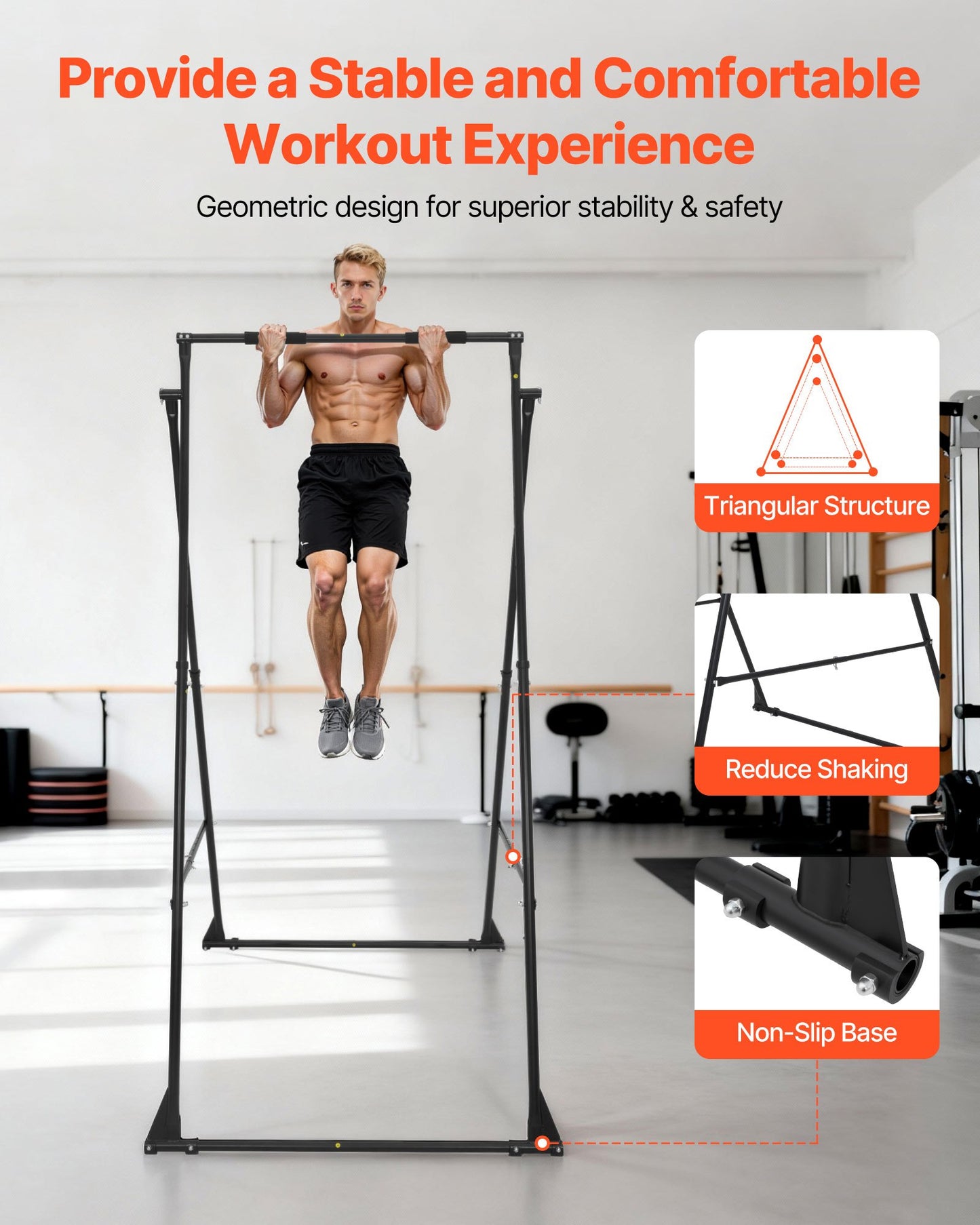 Yoga Stand Frame, Max 440.9 lbs Load Swing Stand, Triangular Structure Yoga Aerial Rig, Aerial Silk Stands with EVA Foam, 4-Level Horizontal & 6-Level Vertical Adjustment, Multi-Functional