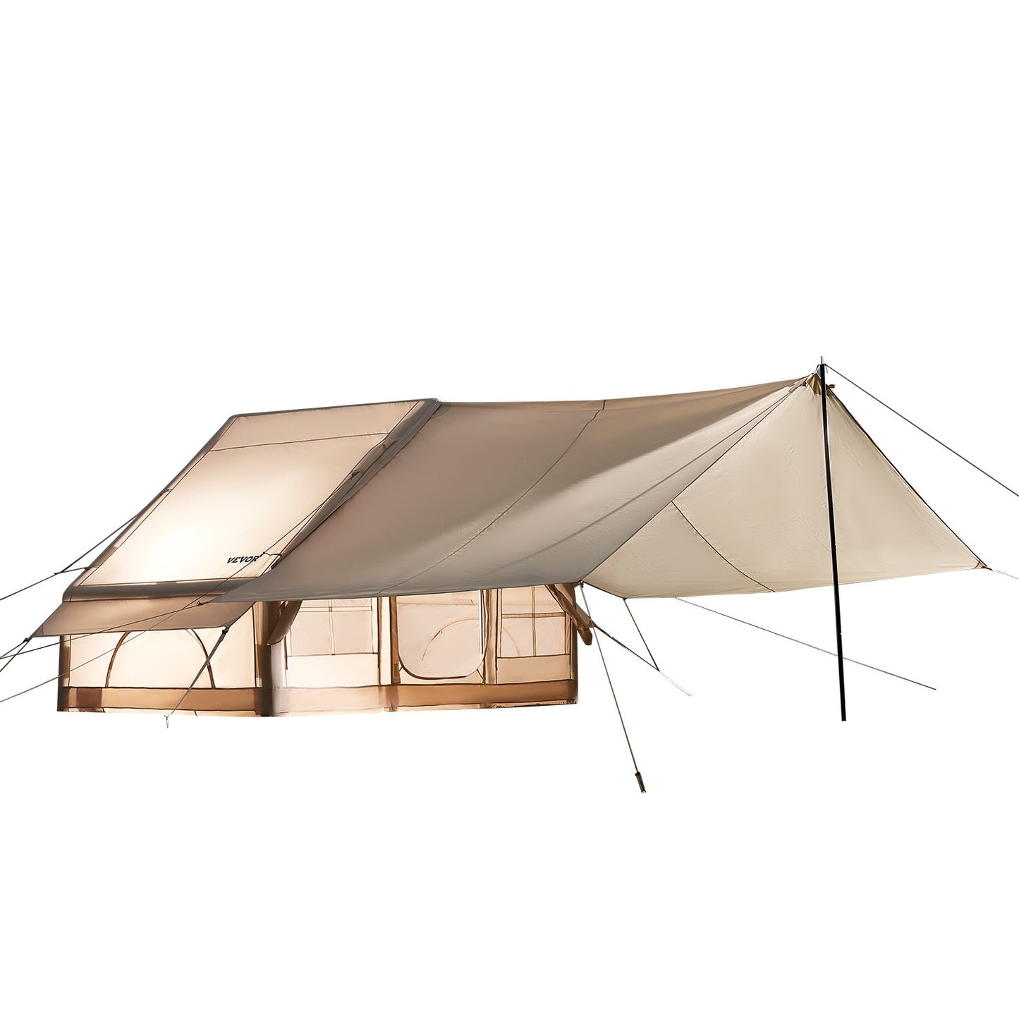 Inflatable tent for camping 3-5 person glamping tent with pump roof