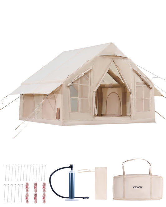 Uppblåsbart tält för camping 4-6 personers glampingtält med pump Enkelt att sätta upp