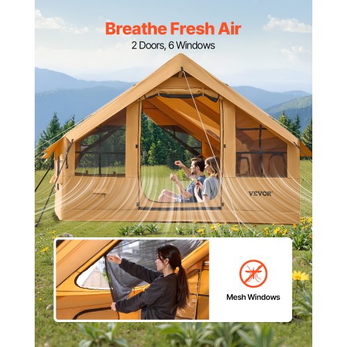 Aufblasbares Zelt für Camping 5-8 Personen Glampingzelt mit Pumpe Einfach aufzubauen | EU