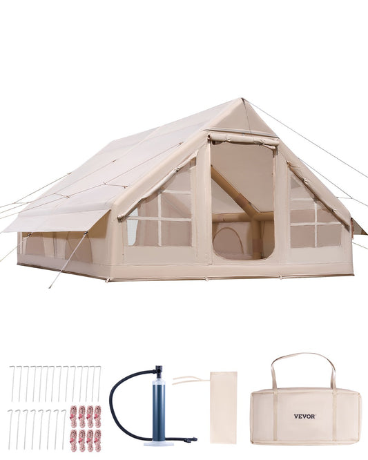 Uppblåsbart tält för camping 5-8 personers glampingtält med pump Enkelt att sätta upp