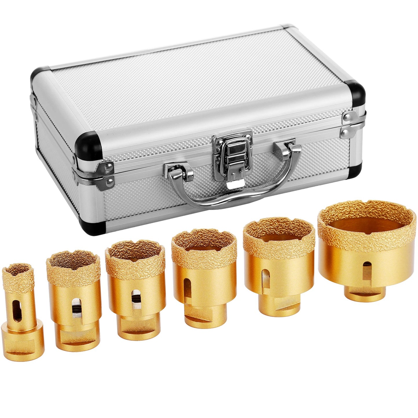 Diamant-Lochsägen-Set, 6-teiliges Diamant-Bohrer-Set mit 20–68 mm Diamant-Bohrern für Keramikfliesen und Marmor