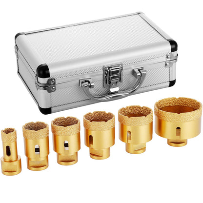 Diamant-Lochsägen-Set, 6-teiliges Diamant-Bohrer-Set mit 20–68 mm Diamant-Bohrern für Keramikfliesen und Marmor