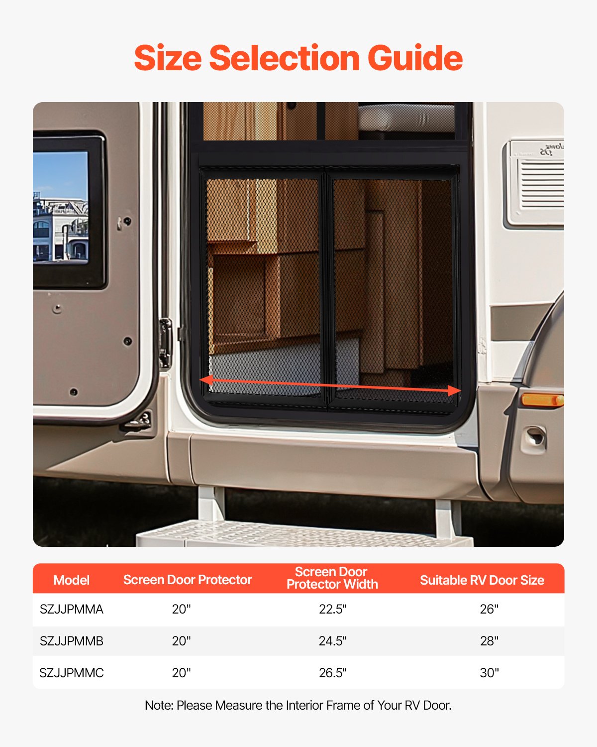 RV Screen Door Protector, 22.5 x 20 inch Door Grille, Easy to Install and Disassemble, Reinforced Breathable Protective Mesh, Aluminum Alloy Camper RV Entry Protector for Pet Protection, Black