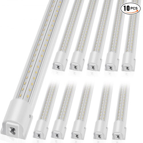 10 Pack LED Shop Light, 4 FT, 40W Linkable Shop Light Fixture, 6500 LM Ceiling Lights 59 in Power Cords with ON/OFF Switch 48 in Connector Cables, for Garage Warehouse Home Workkshop and Office