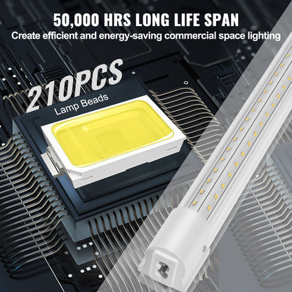 10 Pack LED Shop Light, 4 FT, 40W Linkable Shop Light Fixture, 6500 LM Ceiling Lights 59 in Power Cords with ON/OFF Switch 48 in Connector Cables, for Garage Warehouse Home Workkshop and Office