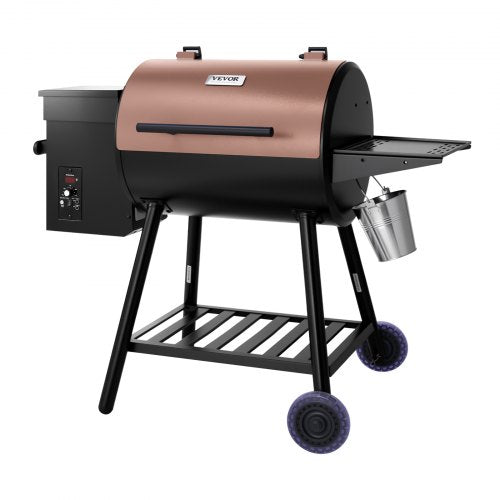 Wood Pellet Grill Smoker, 8 in 1 BBQ Grills for Outdoor Cooking, 456 Square Inches Cook Area Electric Grill and Smoker, with Digital Controller, Meat Probe, 500°F Max Temperature, Black