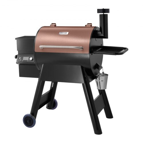 Wood Pellet Grill Smoker, 8 in 1 BBQ Grills for Outdoor Cooking, 575 Square Inches Cook Area Electric Grill and Smoker, with LCD Screen Controller, Meat Probe, 500°F Max Temperature, Black