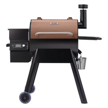 Wood Pellet Grill Smoker, 8 in 1 BBQ Grills for Outdoor Cooking, 575 Square Inches Cook Area Electric Grill and Smoker, with LCD Screen Controller, Meat Probe, 500°F Max Temperature, Black