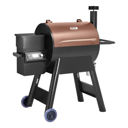 Wood Pellet Grill Smoker, 8 in 1 BBQ Grills for Outdoor Cooking, 575 Square Inches Cook Area Electric Grill and Smoker, with LCD Screen Controller, Meat Probe, 500°F Max Temperature, Black