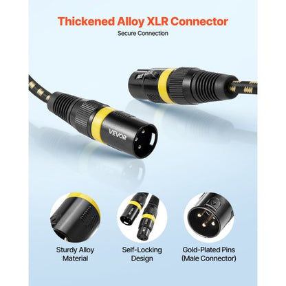 XLR-kabel 7,62 m, 6-pack, skärmade balanserade DMX-hane till hona-mikrofonkablar, guldpläterade 3-poliga XLR-mikrofonhögtalarkablar, för scenbelysning, mikrofoner, förstärkare, mixer, högtalarsystem |  EU