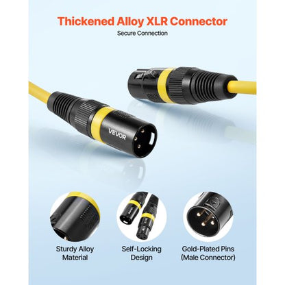 XLR-kabel 7,62 m, 4-pack, skärmade balanserade DMX-hane till hona-mikrofonkablar, guldpläterade 3-poliga XLR-mikrofonhögtalarkablar, för scenbelysning, mikrofoner, förstärkare, mixer, högtalarsystem |  EU