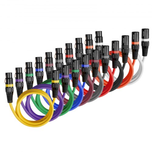 XLR-kabel 2 m, 10-pack, skärmad balanserad DMX-hane till hona-mikrofonkablar, guldpläterade 3-poliga XLR-mikrofonhögtalarkablar, för scenbelysning, mikrofoner, förstärkare, mixer, högtalarsystem |  EU