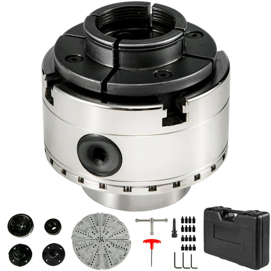 Svarvchuck 3,75-tums träsvarvningschuck 4 käftar svarvchucksats Nova svarvchuck träsvarvskålchuck med kvalitetstillbehör Konisk kugghjul och ett fodral för träbearbetning