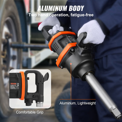 1 Inch Air Impact Wrench, Up to 3160 ft-lbs High Reverse Torque Output 1" Pneumatic Impact Gun w/ 8 Inch Extended Anvil & Carrying Case for Heavy Duty Repairs and Maintenance