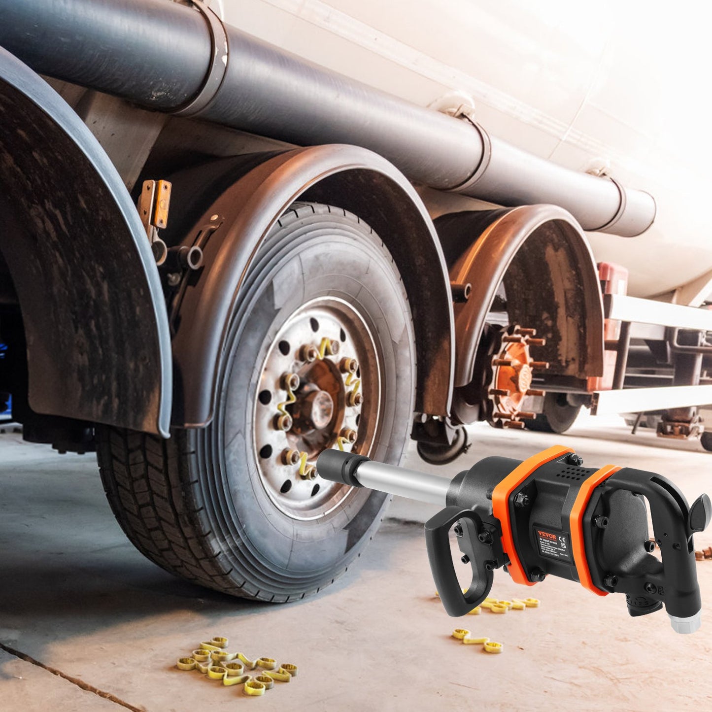 1 Inch Air Impact Wrench, Up to 3160 ft-lbs High Reverse Torque Output 1" Pneumatic Impact Gun w/ 8 Inch Extended Anvil & Carrying Case for Heavy Duty Repairs and Maintenance