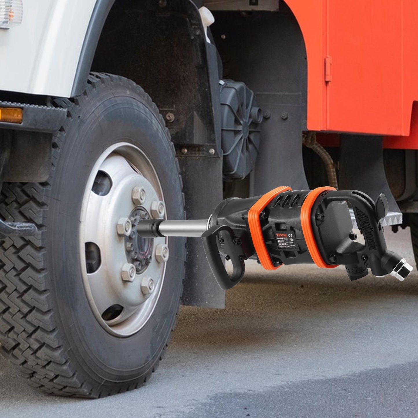 1 Inch Air Impact Wrench, Up to 5175 ft-lbs Beast Reverse Torque Output Pneumatic Impact Gun w/ 8 Inch Extended Anvil for Repairs and Maintenance of Heavy Duty Machinery / Semi-Truck / Bus