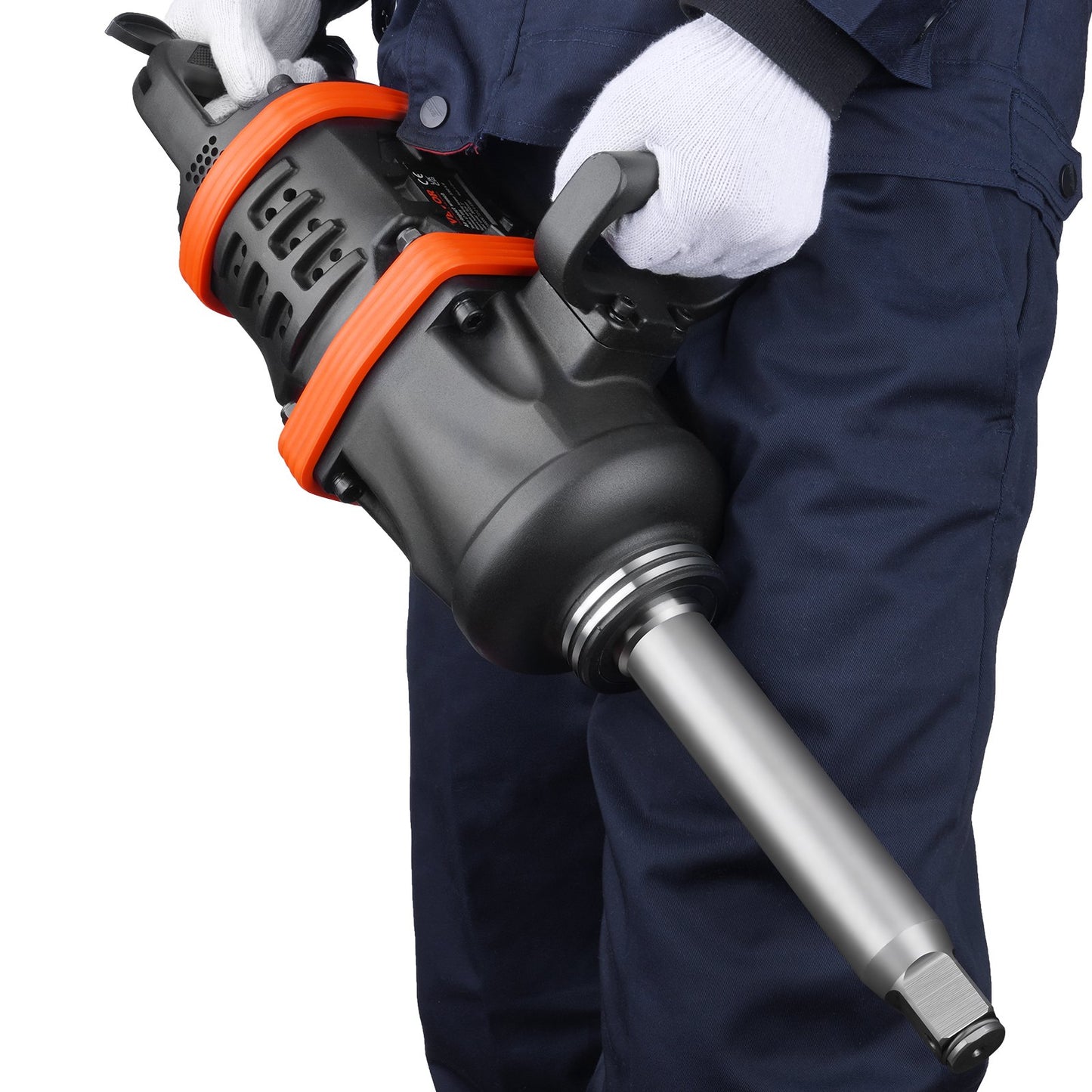 1 Inch Air Impact Wrench, Up to 5175 ft-lbs Beast Reverse Torque Output Pneumatic Impact Gun w/ 8 Inch Extended Anvil for Repairs and Maintenance of Heavy Duty Machinery / Semi-Truck / Bus
