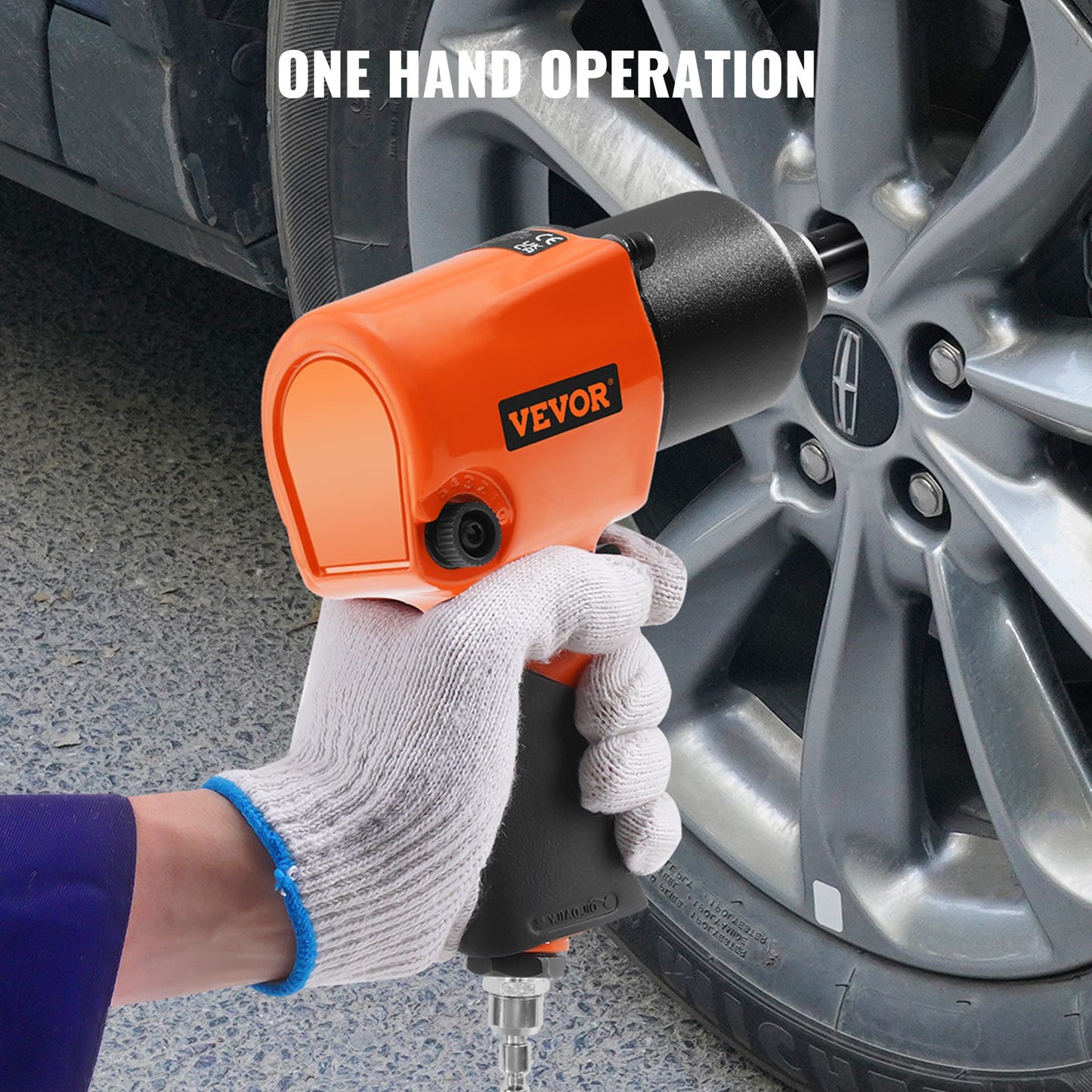 Air Impact Wrench, 1/2" Drive Air Impact Gun Up to 880ft-lbs Nut-busting Torque, 7500RPM Lightweight Pneumatic Tool for Auto Repairs and Maintenance