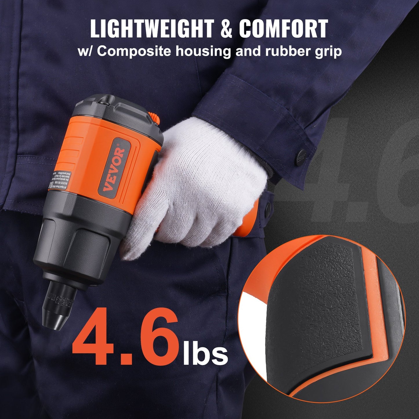 1/2-Inch Air Impact Wrench, High Torque Up to 1400 ft-lbs, Lightweight 4.6 lb Design Pneumatic Impact Gun with 11-PCS 1/2-Inch Drive CR-V Steel Impact Socket Set & Carrying Case