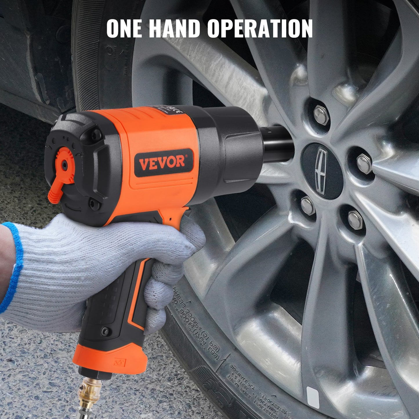 1/2-Inch Air Impact Wrench, High Torque Up to 1400 ft-lbs, Lightweight 4.6 lb Design Pneumatic Impact Gun with 11-PCS 1/2-Inch Drive CR-V Steel Impact Socket Set & Carrying Case