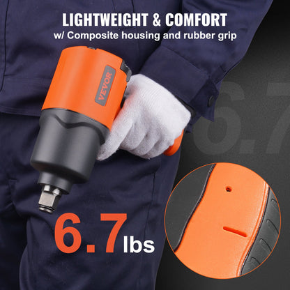 Air Impact Wrench, 3/4-Inch Drive Air Impact Gun, Up to 1870ft-lbs Nut-busting Torque, Composite Pneumatic Impact Wrench for Auto Repairs and Maintenance Heavy Duty
