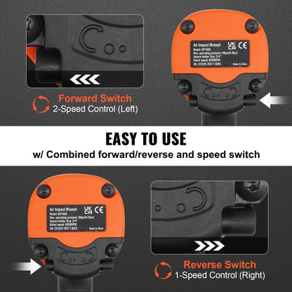 Air Impact Wrench, 3/4-Inch Drive Air Impact Gun, Up to 1870ft-lbs Nut-busting Torque, Composite Pneumatic Impact Wrench for Auto Repairs and Maintenance Heavy Duty