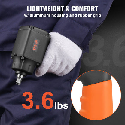 Air Impact Wrench, 3/8-Inch Drive Air Impact Gun, Up to 690ft-lbs Nut-busting Torque, Lightweight Pneumatic Impact Wrench for Auto Repairs and Maintenance