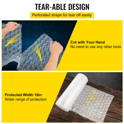 Air Cushion Film, 984 Ft Längd Air Kudde Bubble Bags Film, 16 tums bredd Film, Roll Bubble Bags Film för Wrap Machine